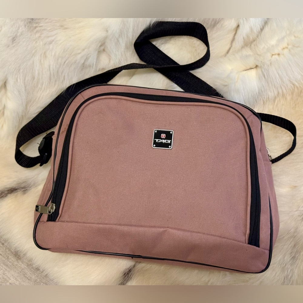 NEW Pink TAG Heuer two compartment small travel bag / Messenger Bag